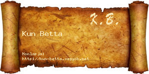 Kun Betta névjegykártya